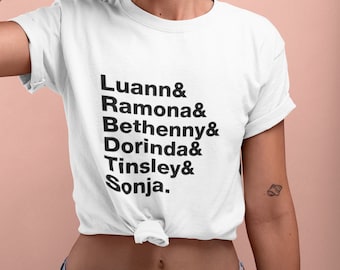 Real Housewives of New York Helvetica Names T-Shirt - Luann, Ramona, Bethenny, Dorinda, Tinsley, Sonja
