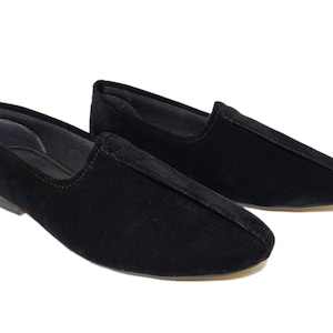 Velvet Slip On Royal Black Mojari Casual Loafer Stylish Handmade Moccasins Dress Shoes For Men Oxford Black Color Velvet Smoke SlipOn