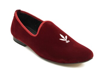 Velvet Slip on Cherry Red Casual Loafer 