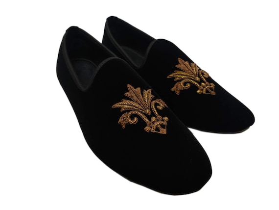 Luxury Velvet Men's Slip On Oxfords Party Loafers Tuxedo Shoes Gold Buckle  Blue