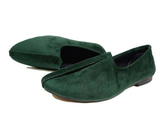 Men's Velvet Loafers, Mens Fashion Dress Shoes Olive