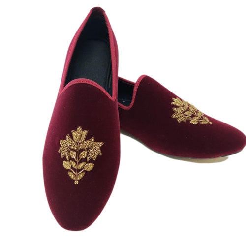 Hand Embroidery Zardozi Cherry Red 