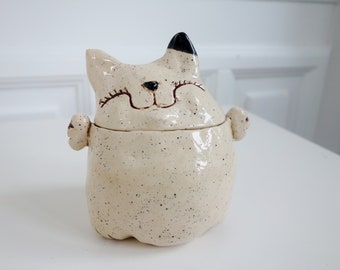 Confección de gato, cerámica artística, regalos únicos, cerámica como regalo para ella
