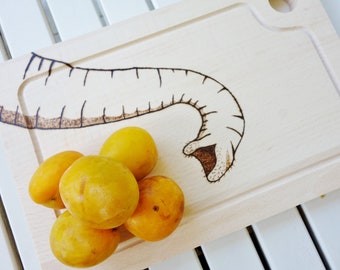 Une planche à découper trompette d'éléphant décorée en bois le cadeau drôle pour elle décoration de cuisine