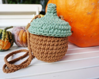 Acorn bag, mushroom bag, crochet handbag for girls, handmade gift