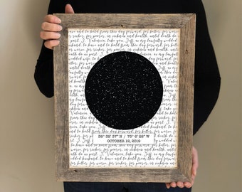 Night Sky Map Personalized with Special Date and Song Lyrics from Our Song