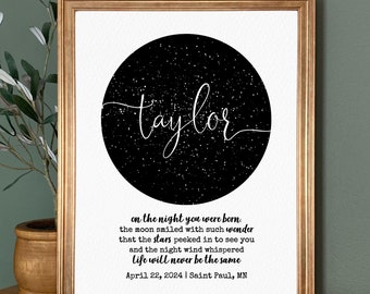 Sentimental Baby Christmas Gift from Grandparents of the Sky The Night the Baby Was Born