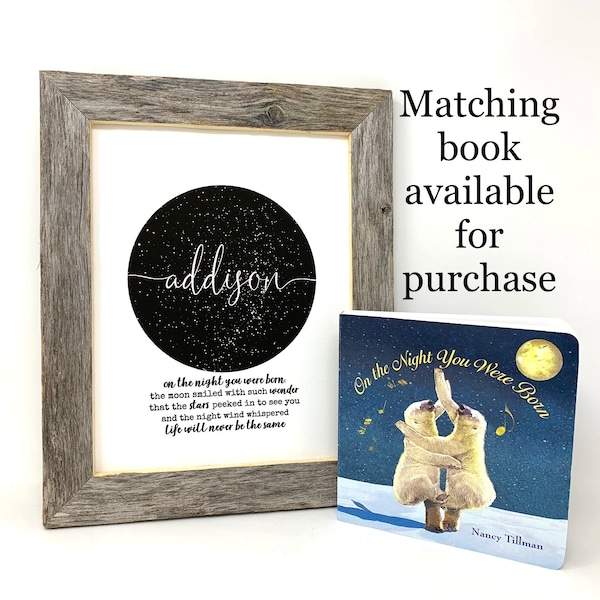 Personalized First Birthday Gift for Niece, Gift for Nephew, Personalized Nursery Wall Art, Baby Gift Set, Custom Sky Map for Baby, 1st Bday