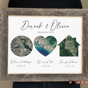 Wedding Day Gift for Bride from Groom- Day of Wedding Gift for Groom from Bride, Our Love Story in Maps, Memorable Wedding Gifts
