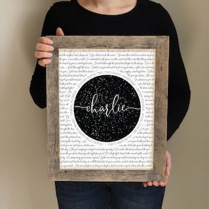 Nuevo regalo de bebé personalizado con estadísticas de nacimiento: libro de la noche en que naciste citado detrás de Mapa del cielo personalizado, primer regalo de cumpleaños para sobrino