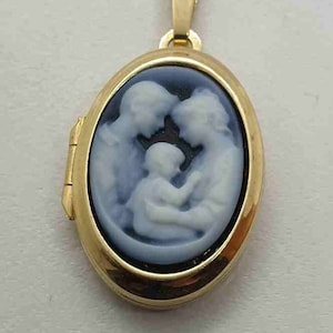 Family valuable real gemstone gem in modern photo locket setting in 925 silver