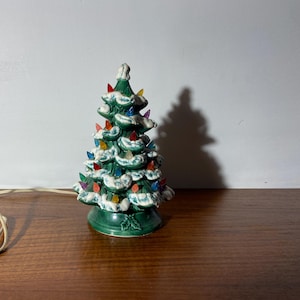 Vintage Small Lighted Ceramic Christmas Tree