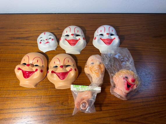 Vintage Grouping of Clown Faces and Heads
