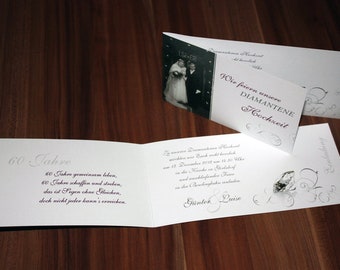 Carte Pour Les Noces De Diamant 60e Anniversaire De Mariage Etsy