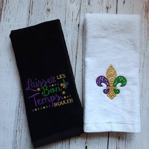 Mardi Gras Velour Hand Towels~Hand Towels~Mardi Gras~Mardi Gras Hand Towels