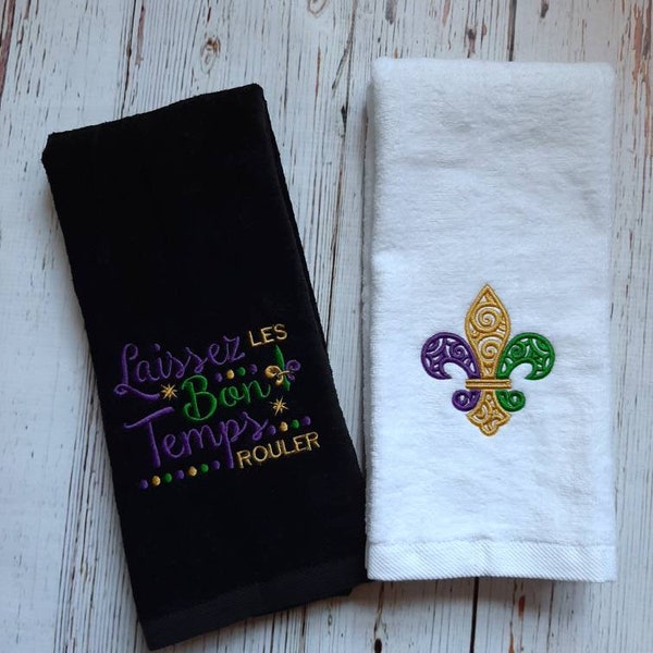 mardi gras hand towels