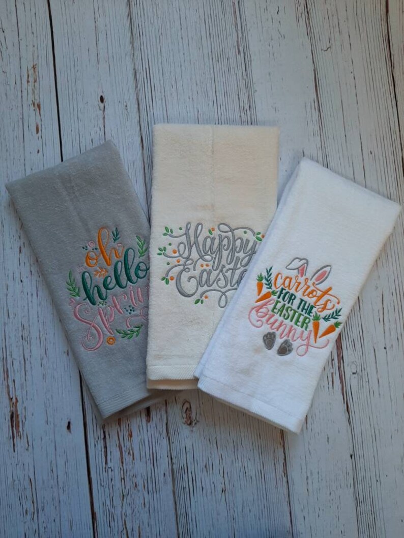 Easter Velour Hand Towels Easter Easter Bath Hand Towels Etsy
