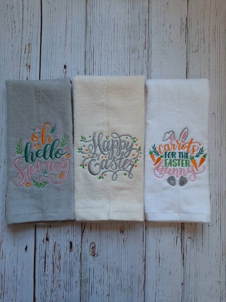 Easter Velour Hand Towels Easter Easter Bath Hand Towels Etsy