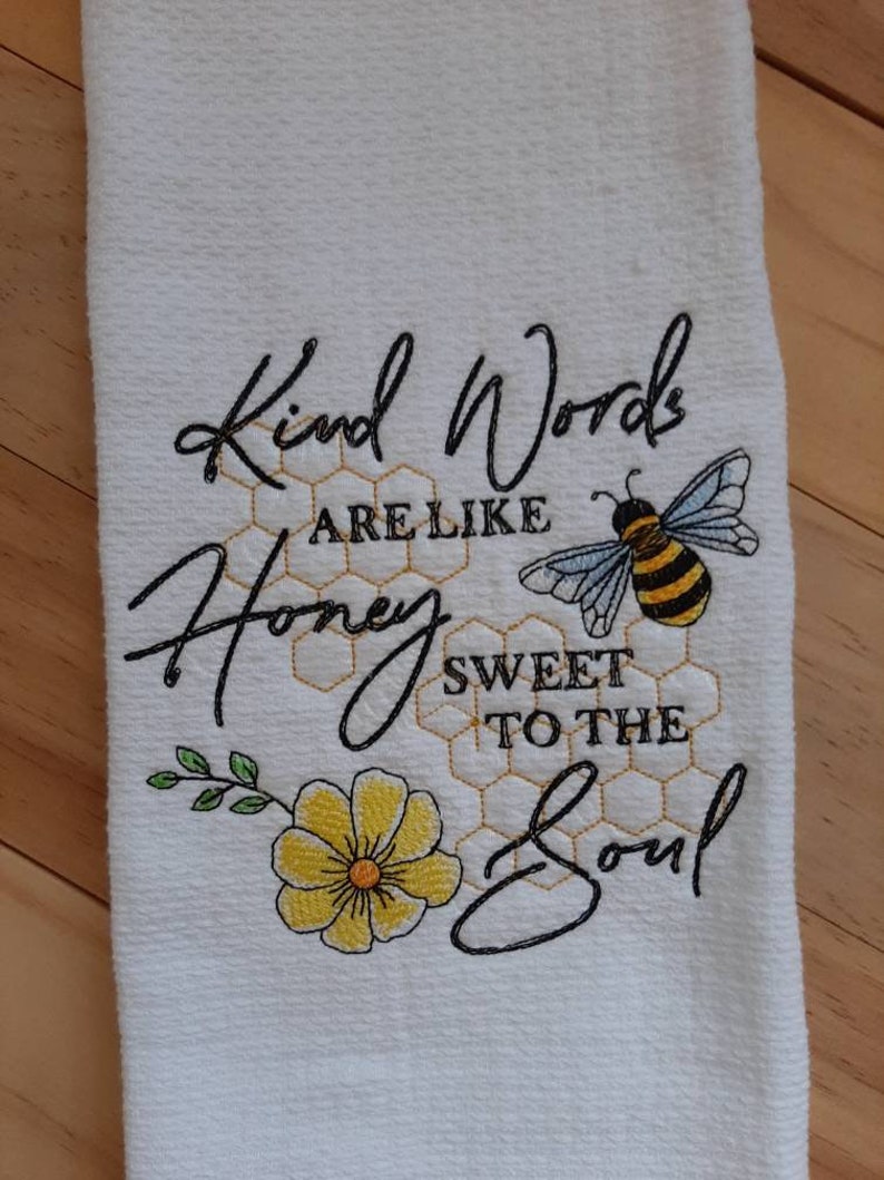 Coffee Lover Hand Towels Kindness Kitchen Hand Towel Mothers Day Gift Bee Kind Hand Towel Kitchen Hand Towels