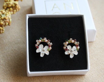 Flower Earring • Gold Floral Earring • Dainty Floral Earring • Minimalist Earring • Jewelry Gift • Gift for her