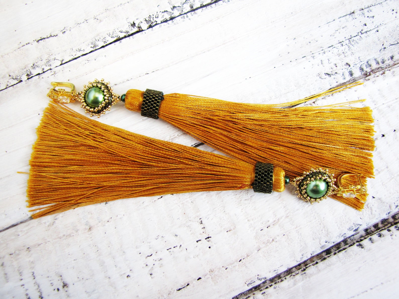 Extra long tassel earrings Statement Luxury gold Fringe Etsy