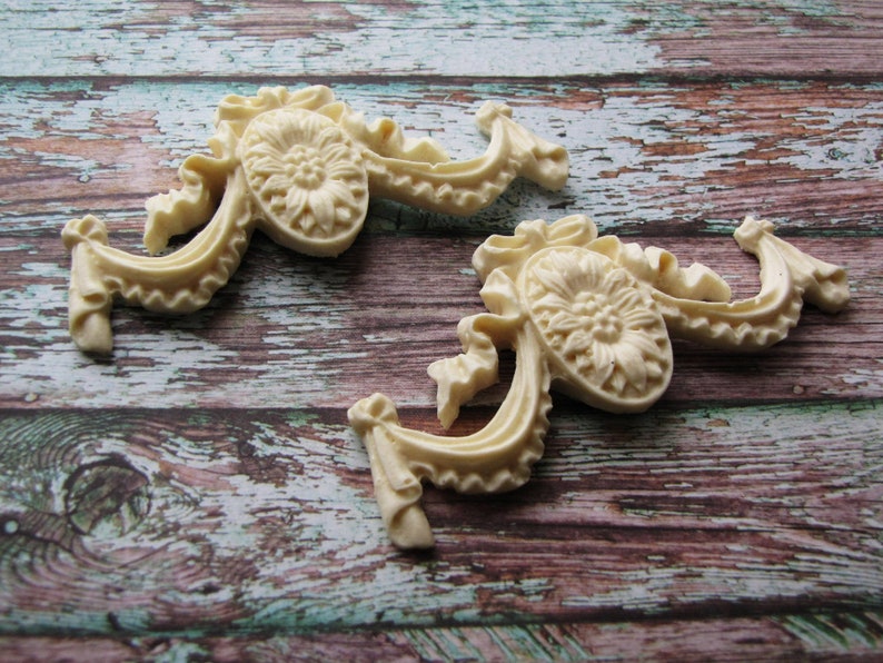 2 pcs Embellishment Furniture Appliques Ornate Onlay Doll Etsy