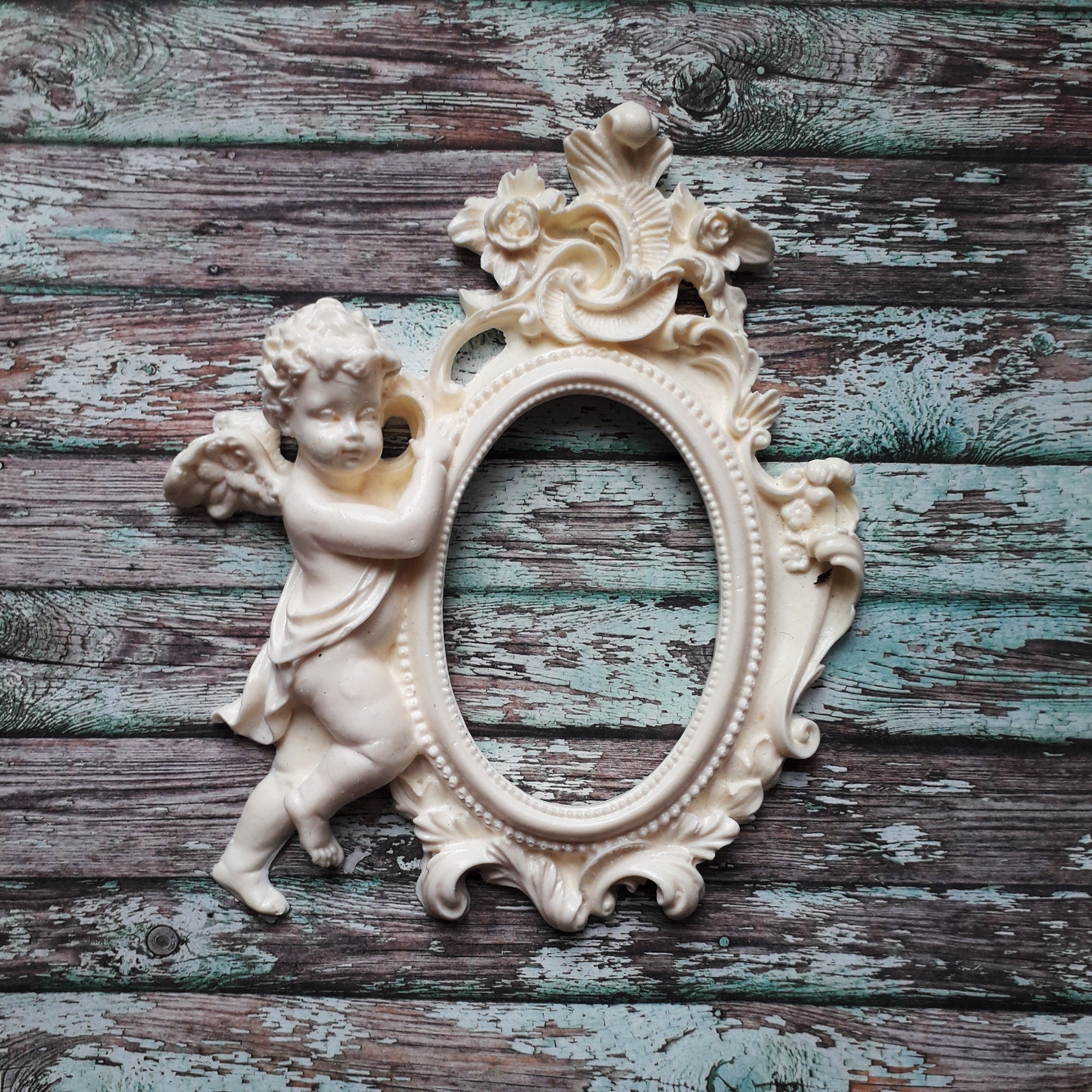 Angel frame Ornate frame Wall embellishment Craft Onlays Etsy