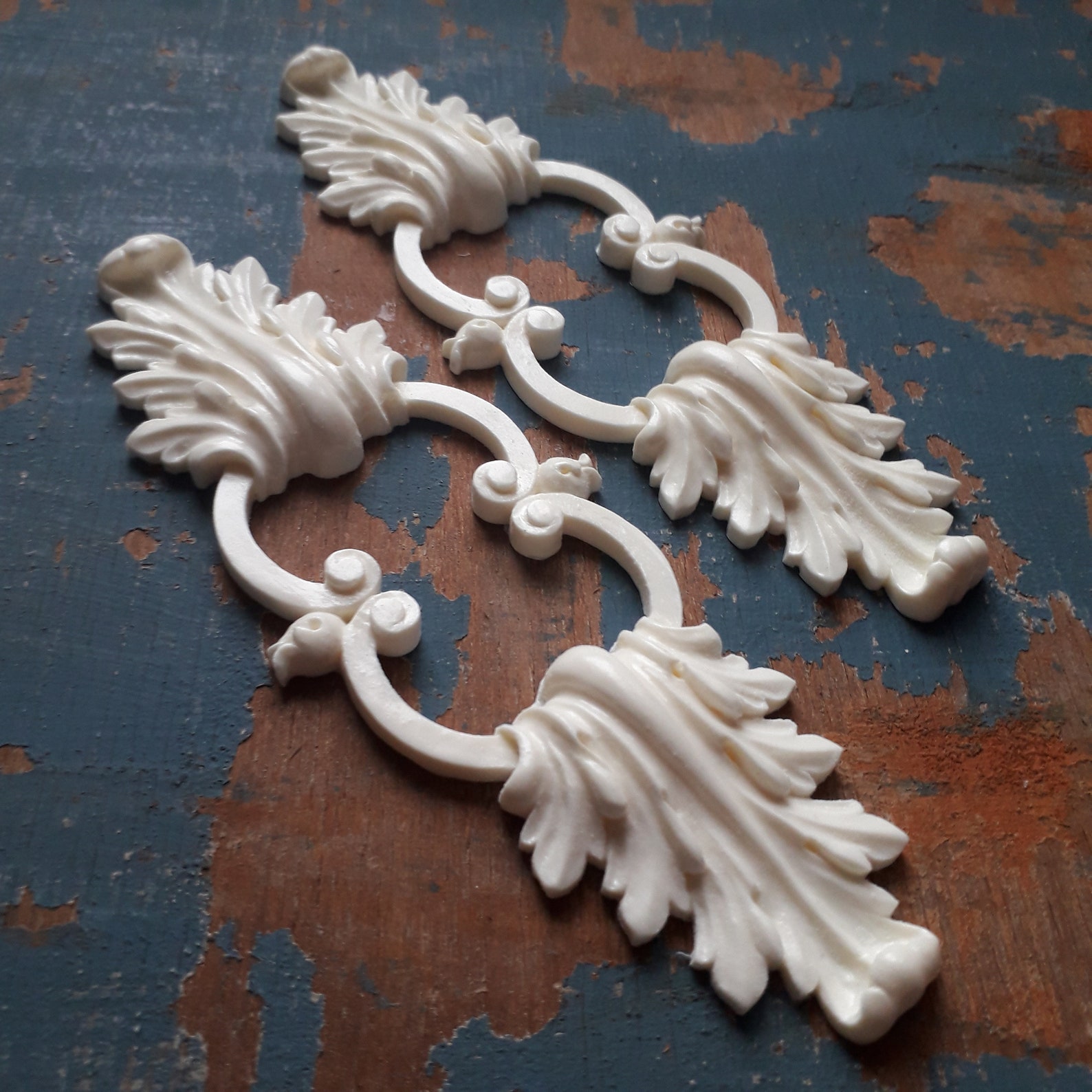 Ornate Onlay Embellishment 2 pcs Furniture Appliques Shabby Etsy