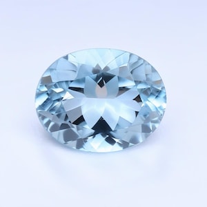 unheated natural sky blue aquamarine faceted oval gemstone 6x8mm march birthstone loose gemstone collectors gem