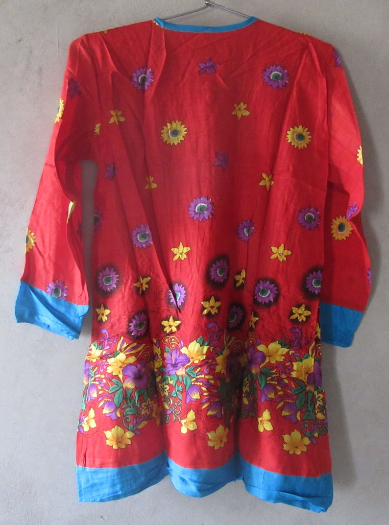 Indian Cotton Floral Design Dress Handmade Block Print Girl/'s Tunic Top Colorful Bohemian Dress Summer Dress Women/'s Boho Top