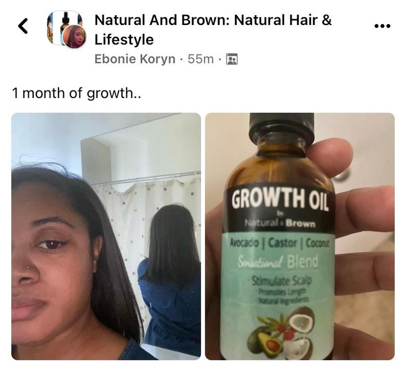 1 Hair Growth Oil Castor Oil Coconut Oil Avocado Oil Etsy