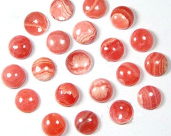Cabujones redondos de rodocrosita: piedras preciosas naturales (8 mm-14 mm)