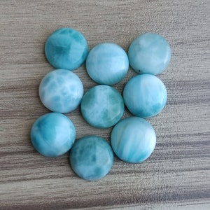 10 Pcs Larimar 3mm AAA+ Quality Larimar Round Cabochon Gemstones | AAA+ Quality Natural Larimar 3mm Round Cabochons Lot  |