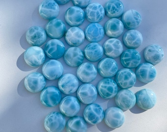 Larimar 5 Pcs Top AAA+ Quality 3mm-16mm Gemstones Round Cabochon | Natural AAA Top Quality Larimar 3mm-16mm Gemstones Cabochon Lot. |