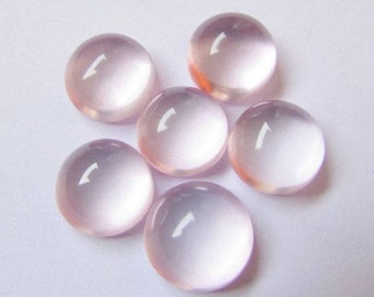 Okrągłe kaboszony z różowego kwarcu AAA+: kalibrowane kamienie szlachetne (5 mm–12 mm)