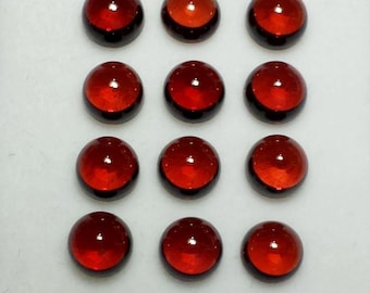 天然ガーネット 5mm ラウンドカボション宝石：AAA+品質のガーネットカボション（5個入り）