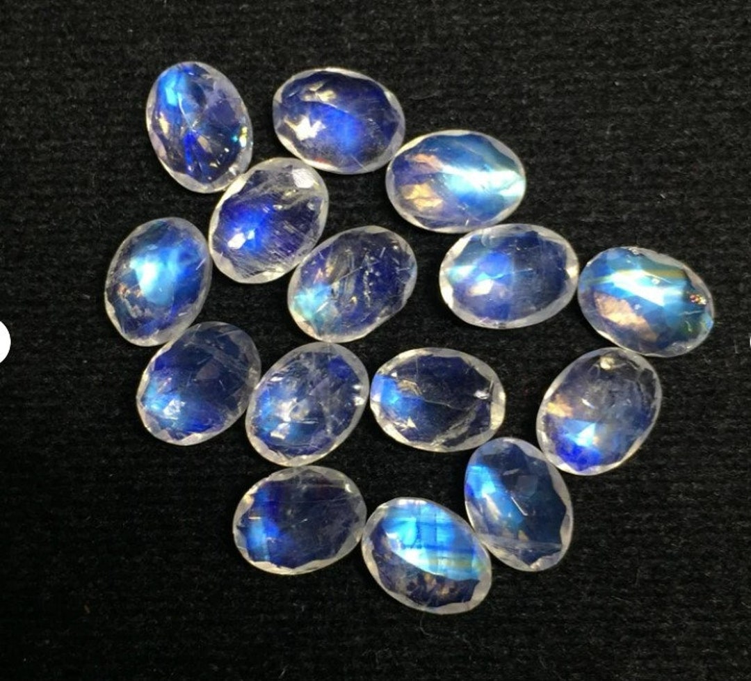 Buy 5 Pcs Pcs AAA Quality 4x6mm Rainbow Moonstones Oval Faceted