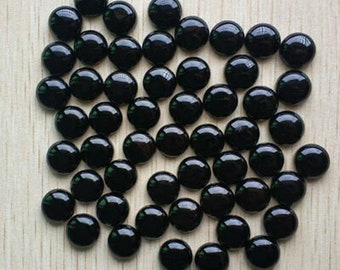10 Pcs AAA+ Top Quality Natural Black Onyx Round 4mm-12mm Cabochon Gemstones | AAA+ 4mm-12mm Black Onyx Round Cabochon Lot |