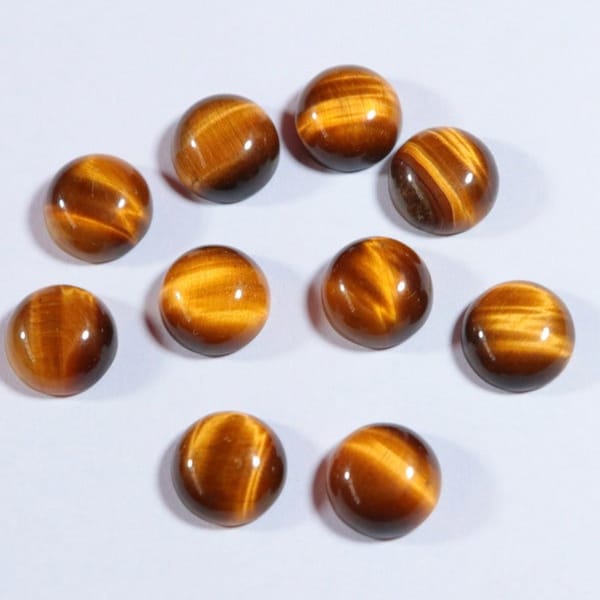 5 Pcs Top AAA+ 3MM-20MM Natural Tiger's Eye Round Cabochon Gemstones | AAA+ Top Quality Natural Tiger's Eye Round Cabochon Gemstones Lot |