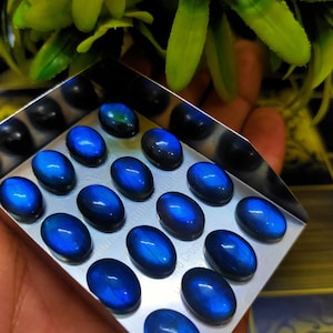8x10-12x16 AAA+Labradorite Oval Cabochon Calibrated Gemstones  | 4 Pcs Top AAA+ Quality Natural Labradorite  8X10mm-12x16mm Cabochons Lot |