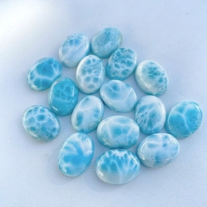 5 Pcs Larimar Top AAA+ Top Quality 4x6mm-15x20mm Oval Cabochon Gemstones | Natural AAA+ Top Quality Larimar Oval Calibrated Cabochon Lot |