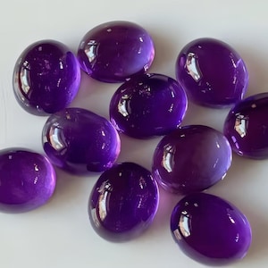 Natural Amethyst Oval Cabochon Gemstones: 13x18mm Natural Stones Lot