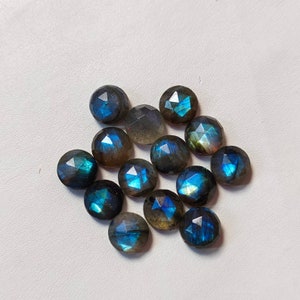 Labradorite Round Rose Cut Gemstones: AAA Quality Natural (6mm-12mm) Stones