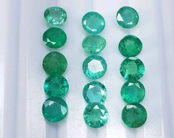 5 Pcs AAA Top Quality Natural 2mm-5mm Emerald Round Faceted Gemstone | AAA Top Quality Natural 2mm-5mm Emerald Round Faceted Gemstones Lot |