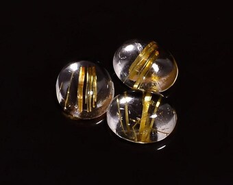 天然ゴールデンルチルクォーツオーバルカボション：AAA+（12 x 16 mm）宝石（1個）