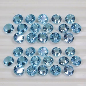 AAA++ Top Quality 4mm-10mm Natural Sky Blue Topaz Round Faceted Gemstones | AAA++ Top Quality 4mm-10mm Sky Blue Topaz Round Faceted Lot |