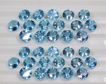 AAA++ Top Quality 4mm-10mm Natural Sky Blue Topaz Round Faceted Gemstones | AAA++ Top Quality 4mm-10mm Sky Blue Topaz Round Faceted Lot |