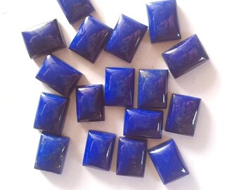 天然ラピスラズリ長方形カボション：AAA+品質（15 x 20 mm） - 2個