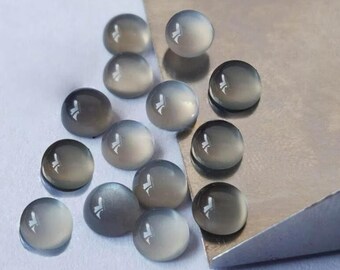 天然ダークグレームーンストーン 3mmラウンドカボション：AAA+品質のムーンストーンロット