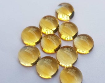 Natural Citrine Round Cabochon, AAA Quality Gold Gemstone for Jewelry Making, 4mm-12mm